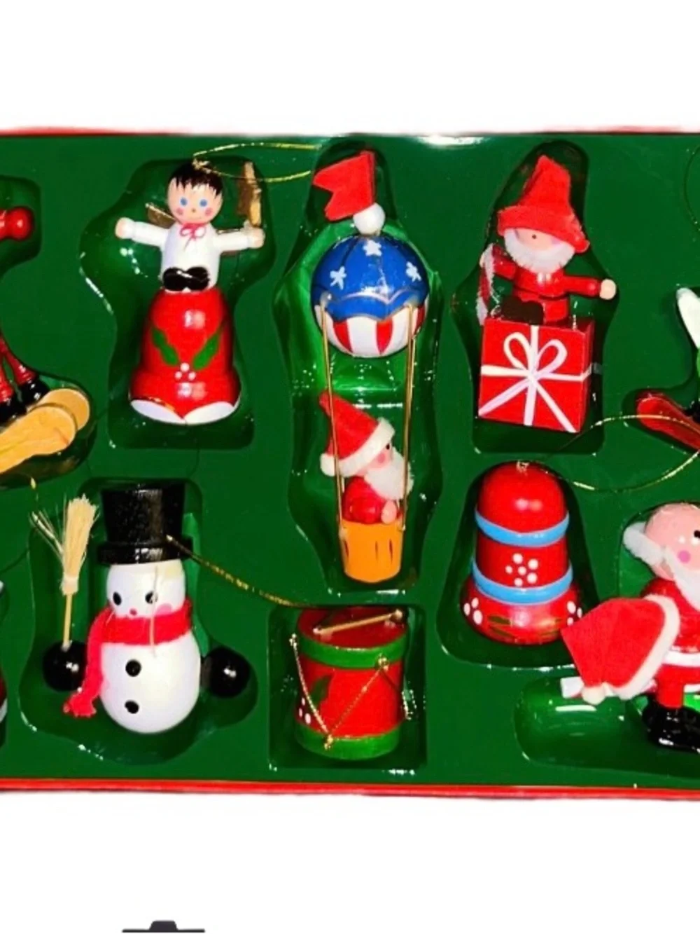 The Christmas Collection ~ Vtg (1985) ~ 10 Pieces Wood Hand Painted Ornament New